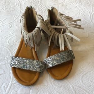 Silver Glitter Sandals